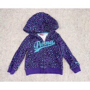 Puma Black Blue Girls 2T Full Zip Hooded Sweatshirt